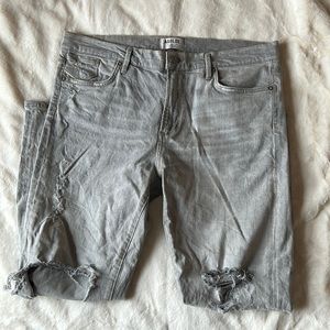 AGOLDE light grey distressed skinny jeans 32